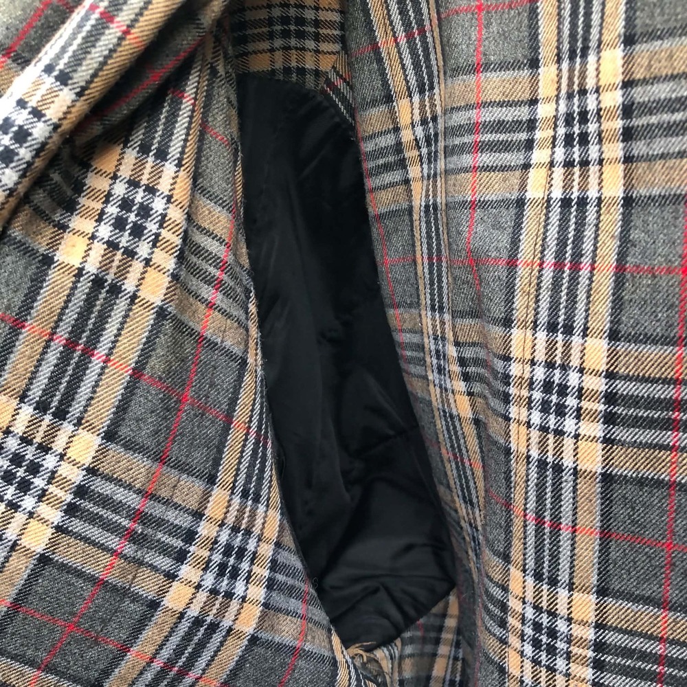 Susquehanna Trail Leather Jacket Mens XXL Black Tartan Plaid Lined Bomber Grunge - Picture 14 of 14